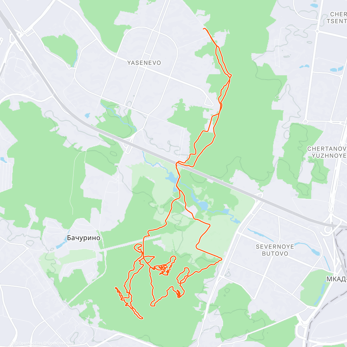 Map of the activity, Chesspark ride.