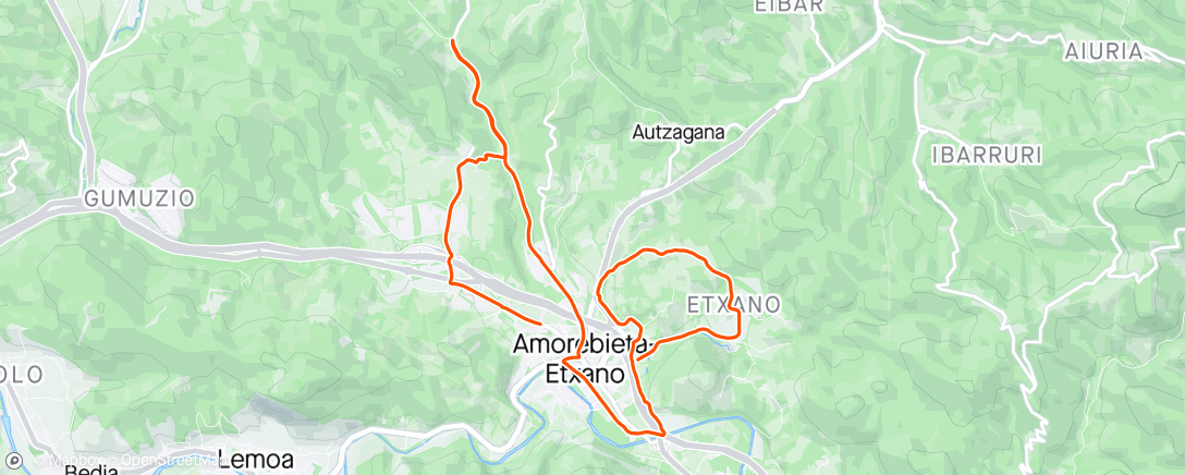 アクティビティ「Bicicleta de montaña a la hora del almuerzo」の地図