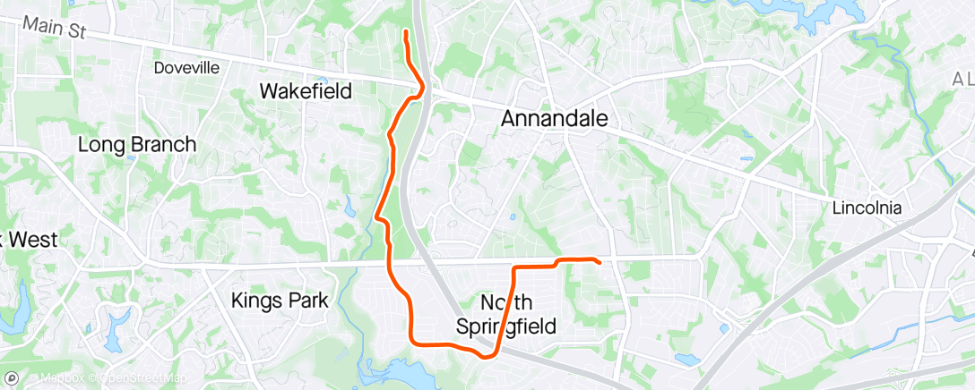 Map of the activity, Morning Ride Part 2 (Accidentally Turned Off Watch)