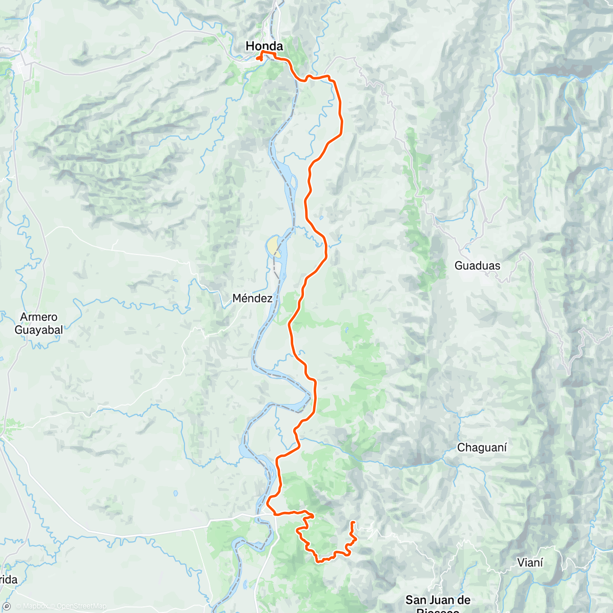 Map of the activity, Honda cambao San Juan rio seco