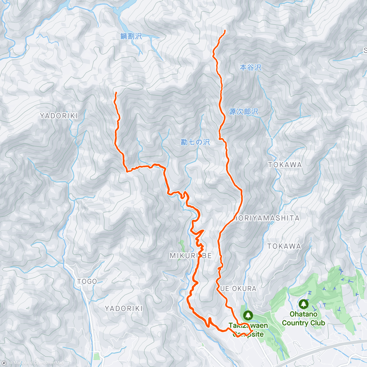 Map of the activity, 丹沢塔ノ岳＆鍋割山ピストン