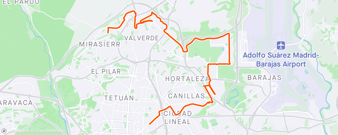 Map of the activity, Morning Ride until the rain came