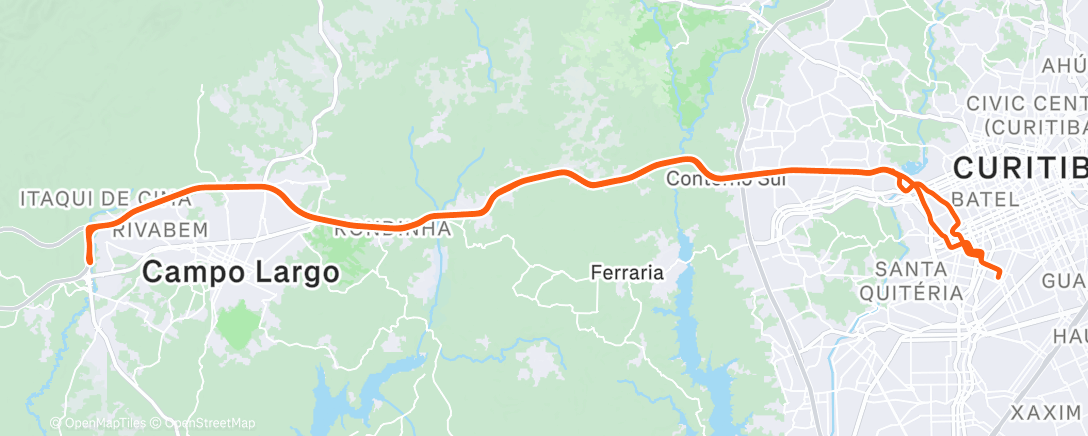 Map of the activity, Pedalada matinal