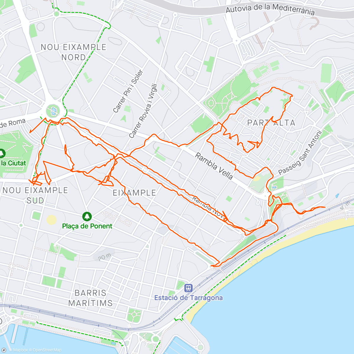 Map of the activity, A lovely day walking round Tarragona.
