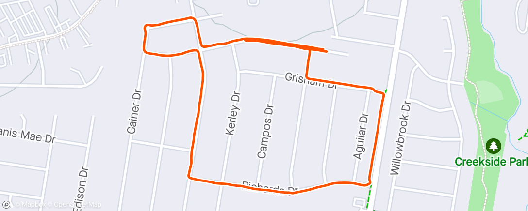 Map of the activity, 2 Mile Walk