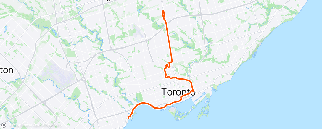 Map of the activity, Toronto Marathon 2024