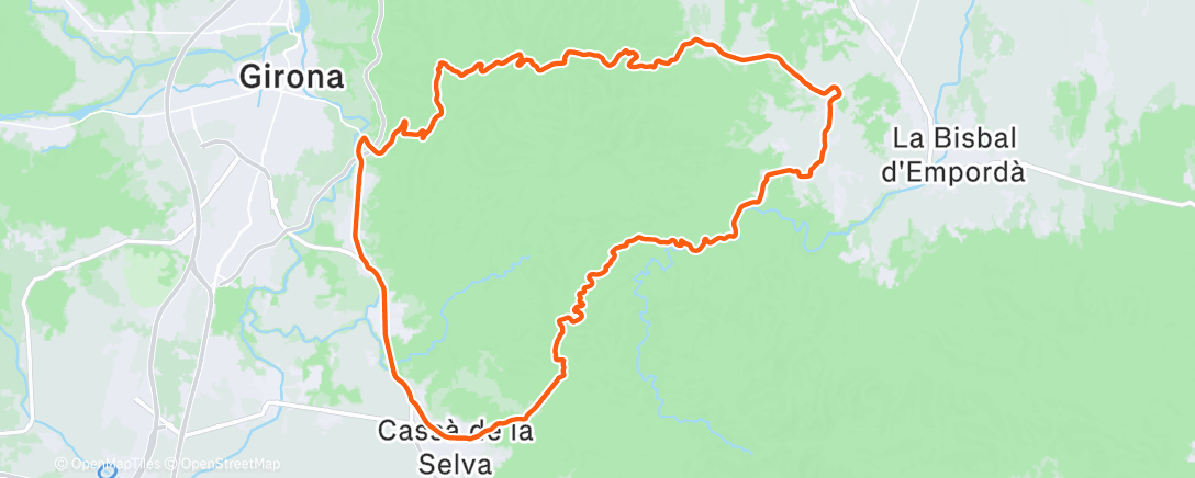 Map of the activity, Bicicleta a la hora del almuerzo