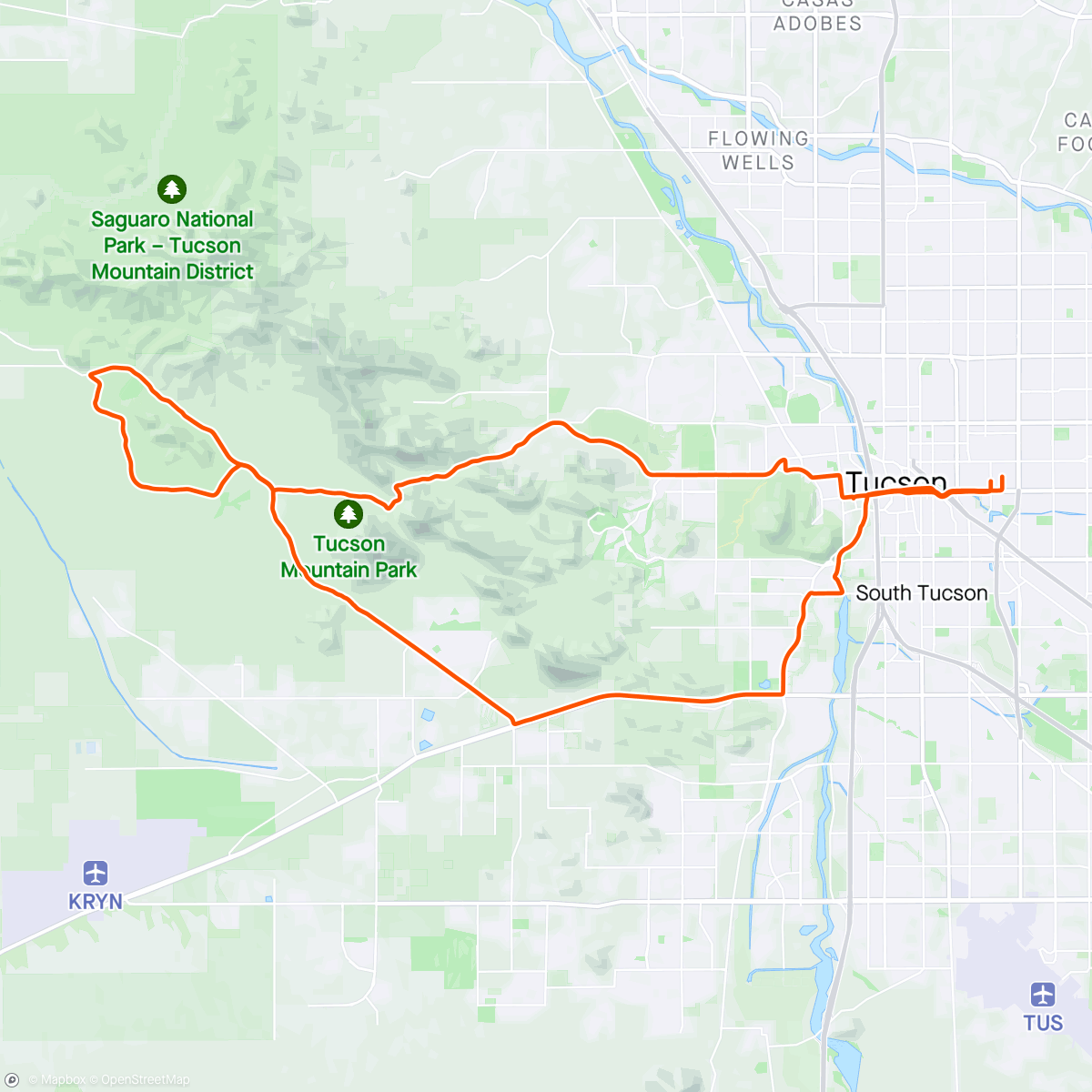 Map of the activity, Cactus ride