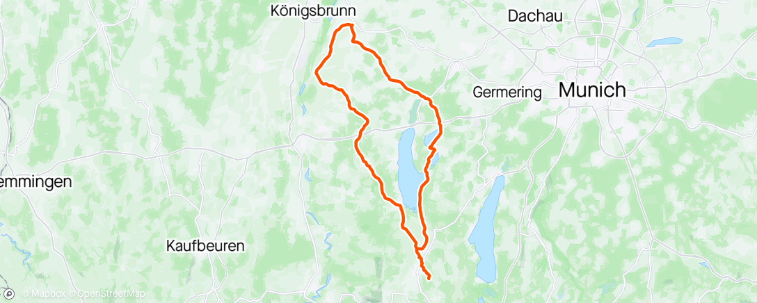 Map of the activity, Mal Richtung Augsburg
Schöne Straßen und kein Verkehr