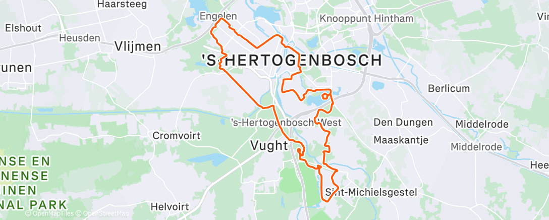 Map of the activity, Ochtendsessie trailrunning