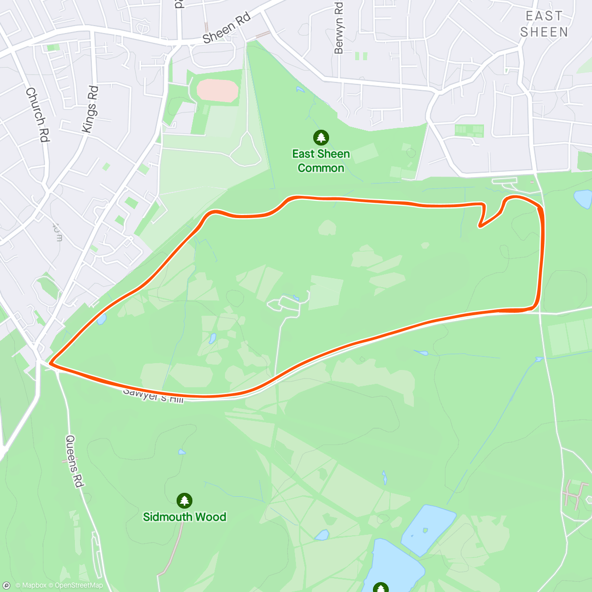 Map of the activity, Richmond Half Marathon