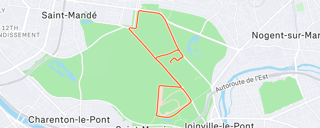 活动地图，Course à pied dans l'après-midi