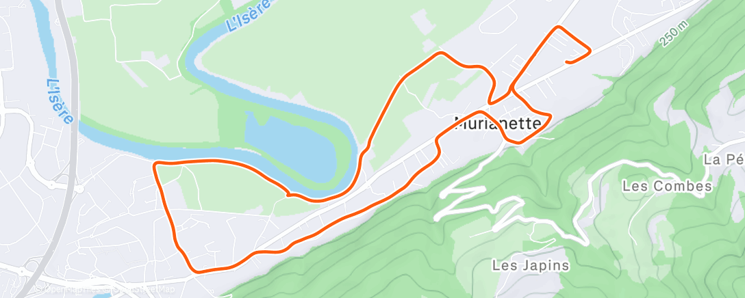 Map of the activity, Course à pied le matin