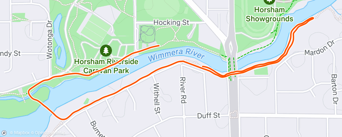 Map of the activity, Evening Run