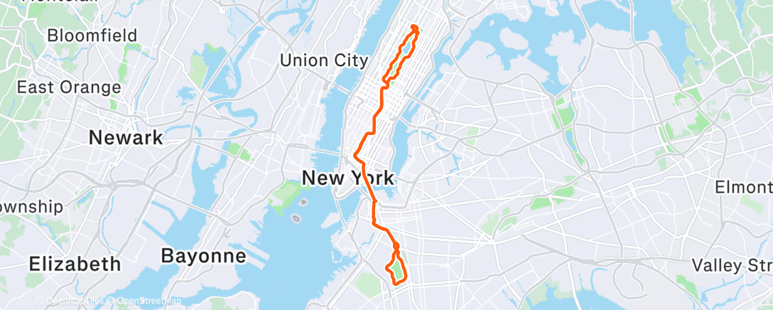 Карта физической активности (Zwift - Aerobic Builds on Double Parked in New York)