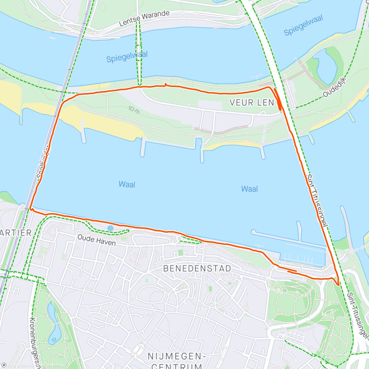 Karte der Aktivität „Bruggenrondje Nijmegen”