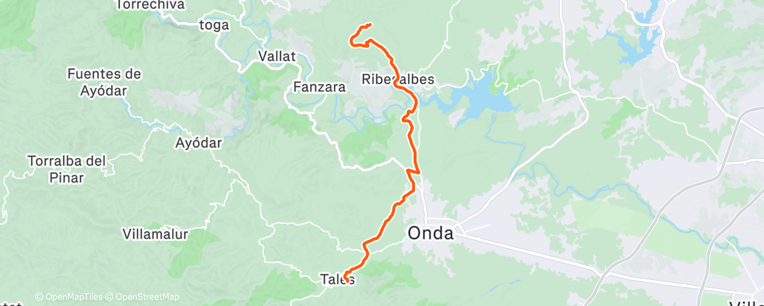 Map of the activity, Bicicleta a la hora del almuerzo