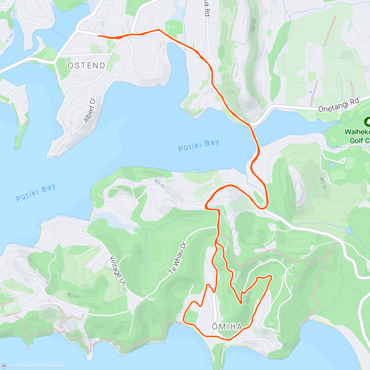 Map of the activity, Fresh as 5:38 pace for Rocky Bay circuit. Race then rest a good recipe