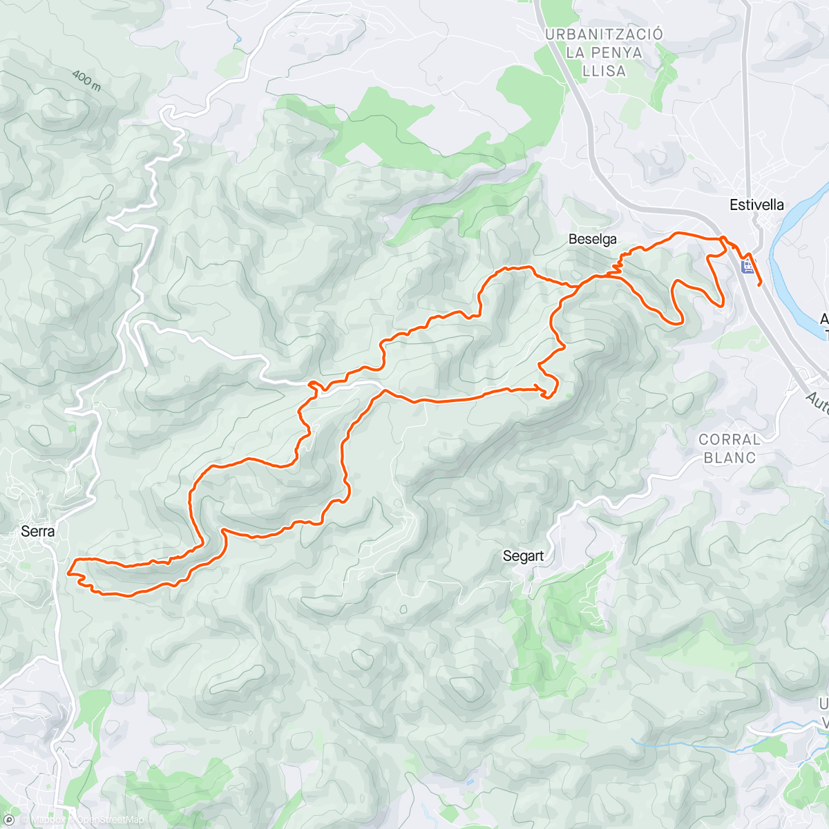 Map of the activity, Estivella - Alt del Pi - Castell de Serra - Garbi