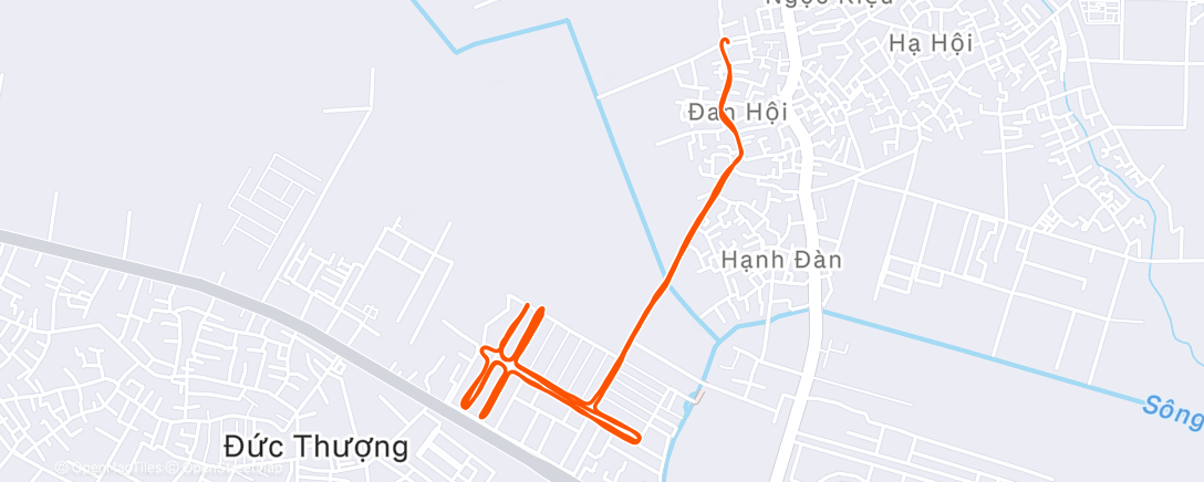 Map of the activity, Course à pied en soirée