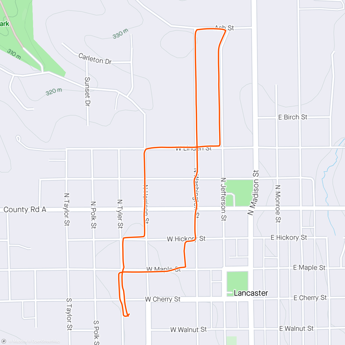 Map of the activity, Knee scooter walk