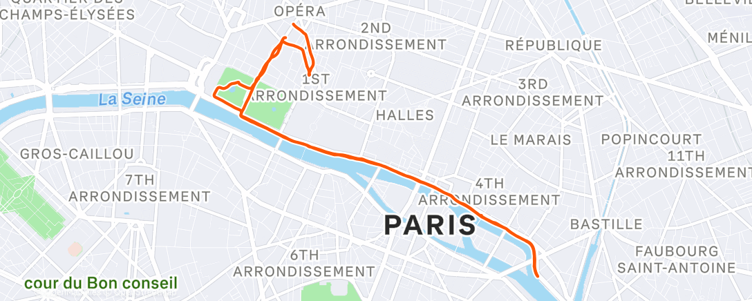 Map of the activity, ☁️ Lunch Run