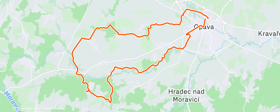 Map of the activity, Jako🐷, ale nevadí 🙂. Po měsíci na kole ☺️.