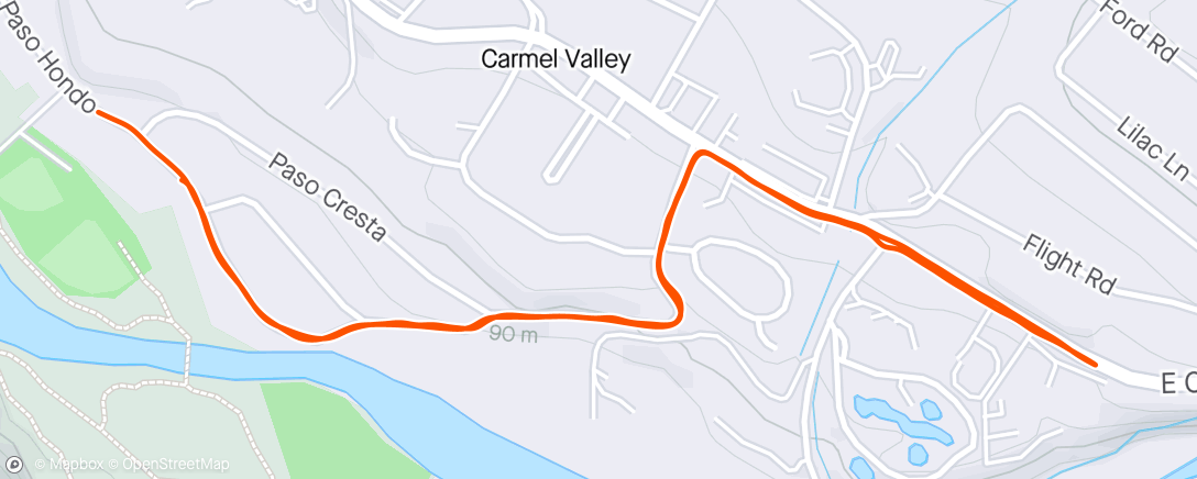 Map of the activity, Pre-Race Shakeout Run