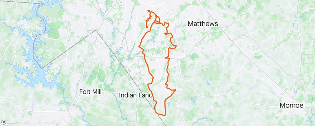 Map of the activity, Charlotte Cycling