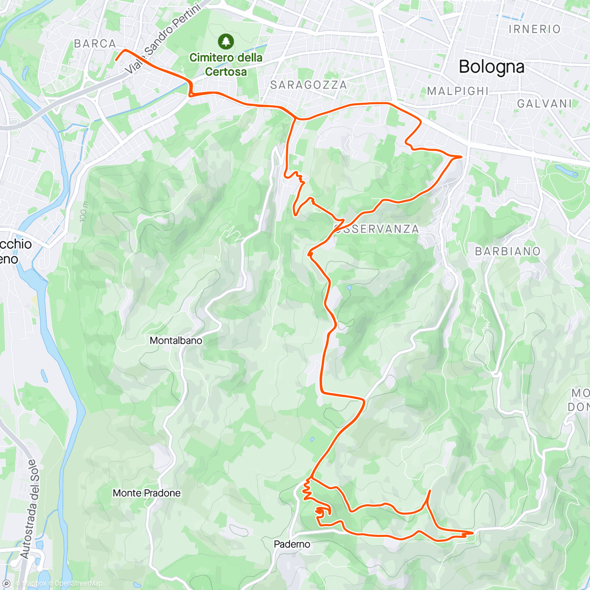 Map of the activity, Monte Paderno 🌄🚵‍♂️