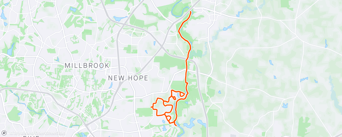 Map of the activity, Afternoon Ride NRT w a little Foxcroft hills at the end of