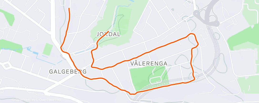 Map of the activity, Afternoon Run