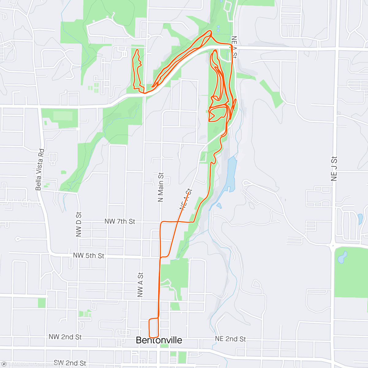 Map of the activity, Bentonville Day 3: final laps