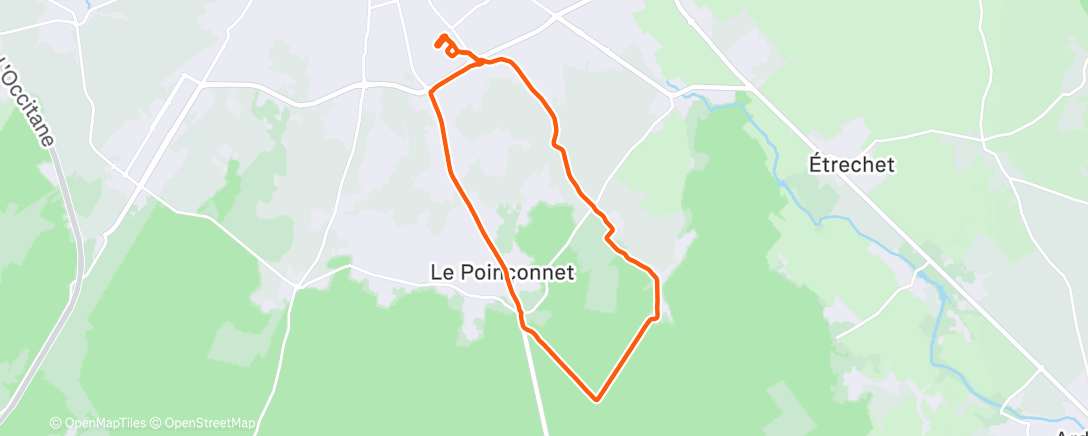 Map of the activity, Course à pied dans l'après-midi