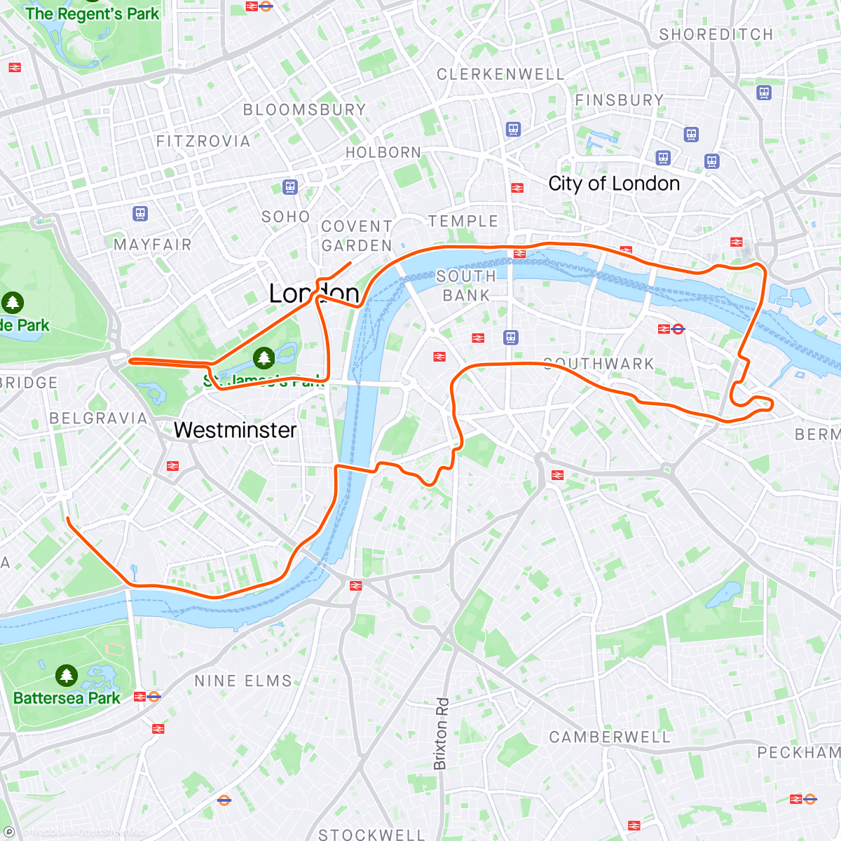Map of the activity, Zwift - Group Ride: Infinity – Midweek Recovery Double Draft (D) on Greatest London Flat in London