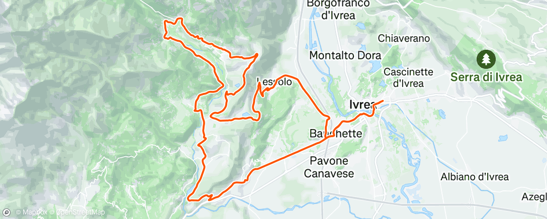 Map of the activity, Pedalata mattutina
