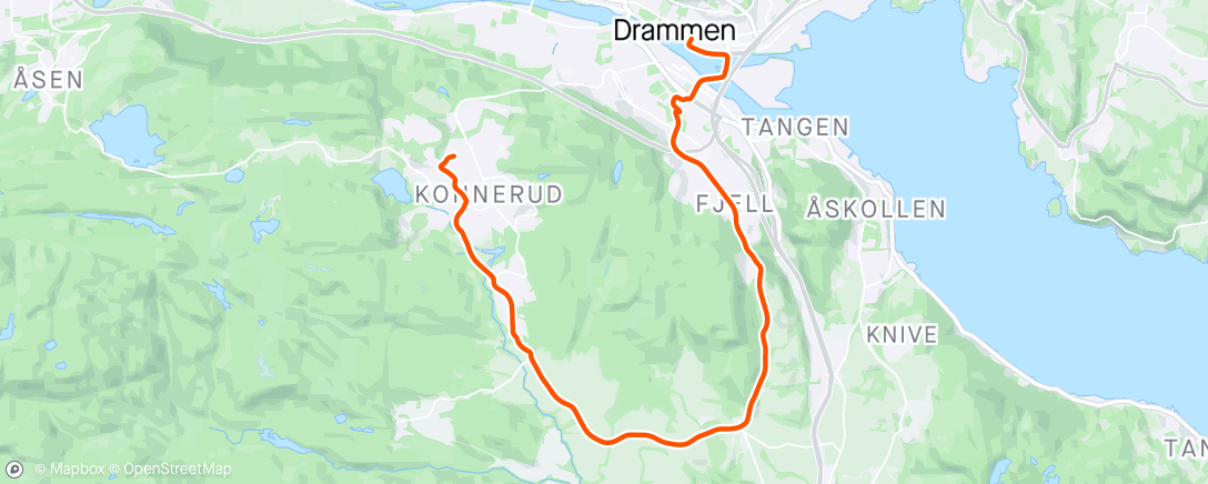 Map of the activity, Hjem fra jobb via Skoger