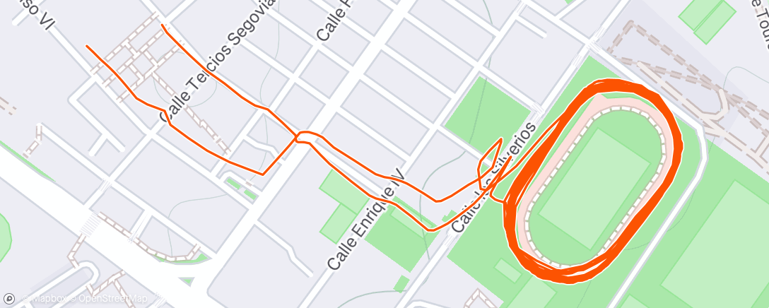 Map of the activity, Carrera de noche