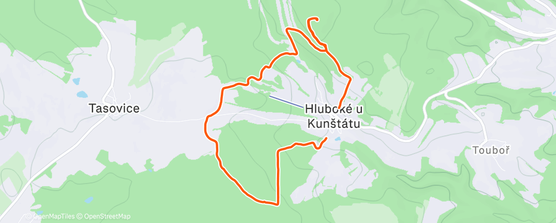 Map of the activity, Morning Hike