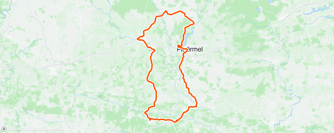 Map of the activity, Sortie route Cyclo Malestroit
