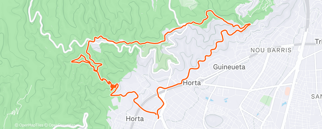 Map of the activity, BCN Collserola Run