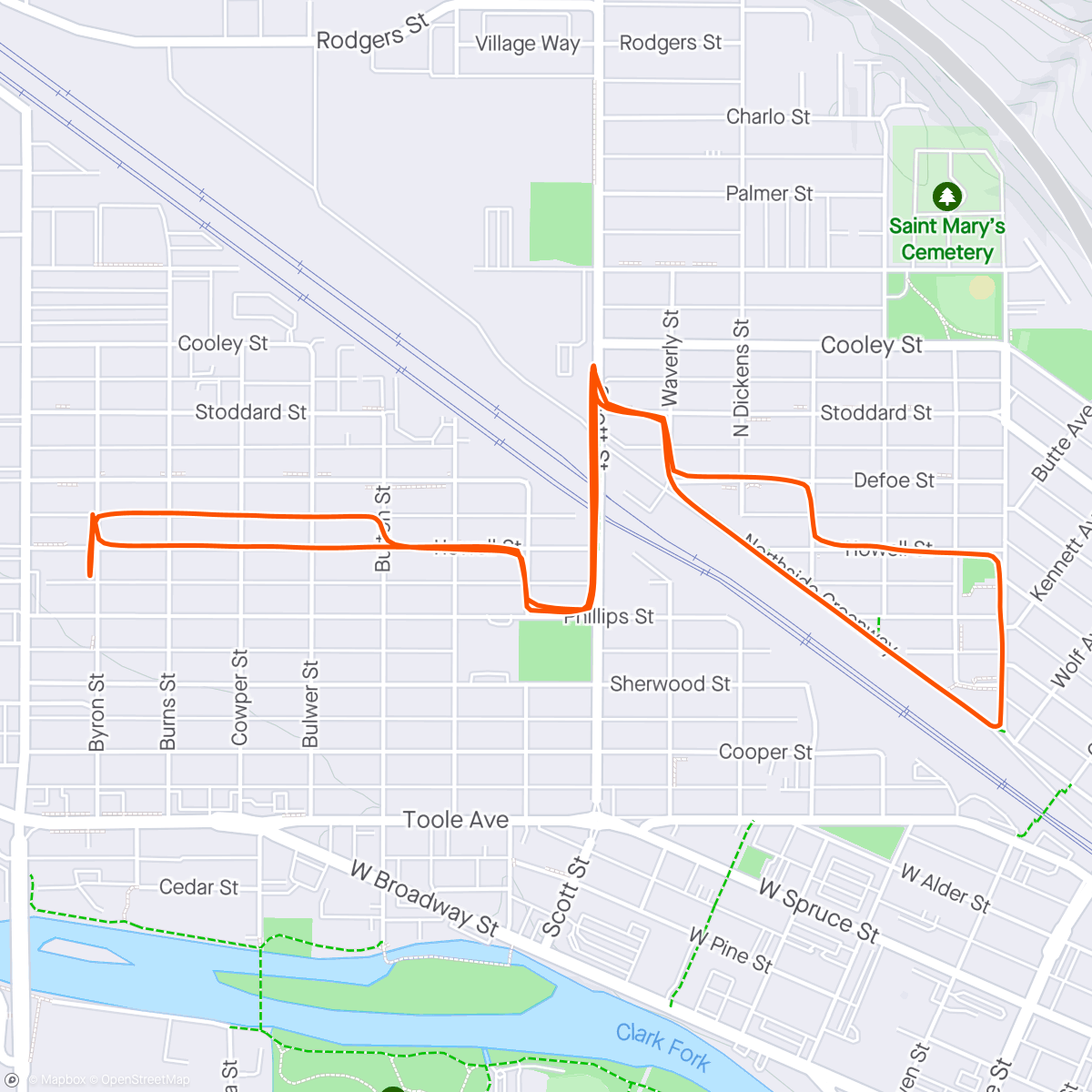 Map of the activity, Run with Jared