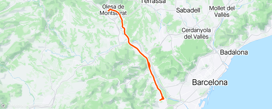 Map of the activity, Olesa de Montserrat, Can Sedo y vuelta.