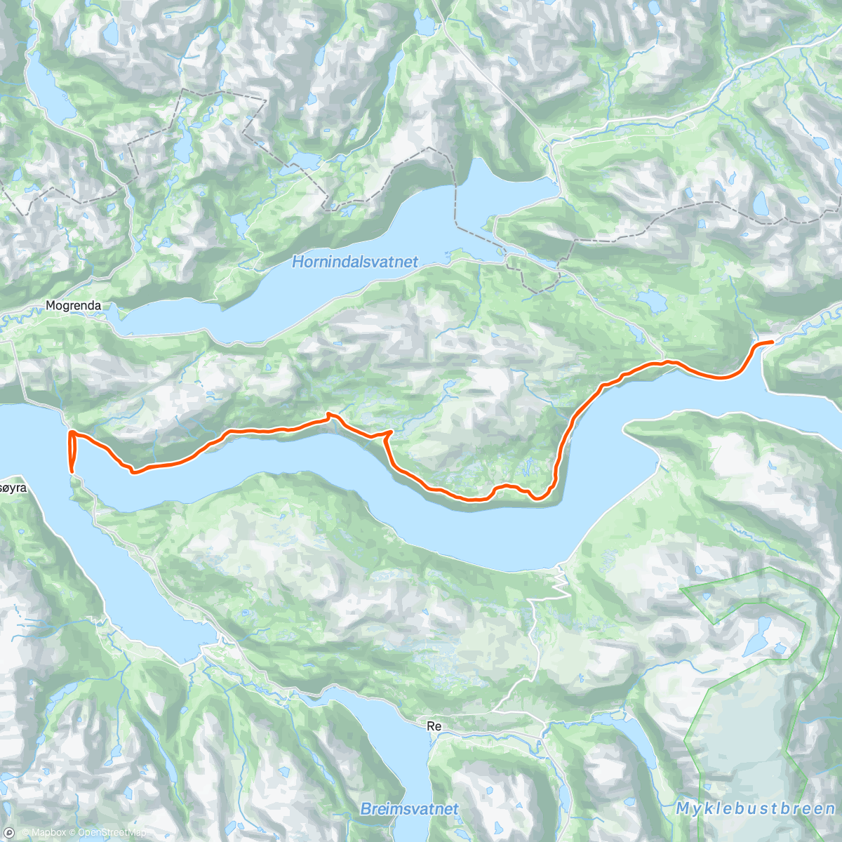 Map of the activity, Stryn - Dag 2 til Lote