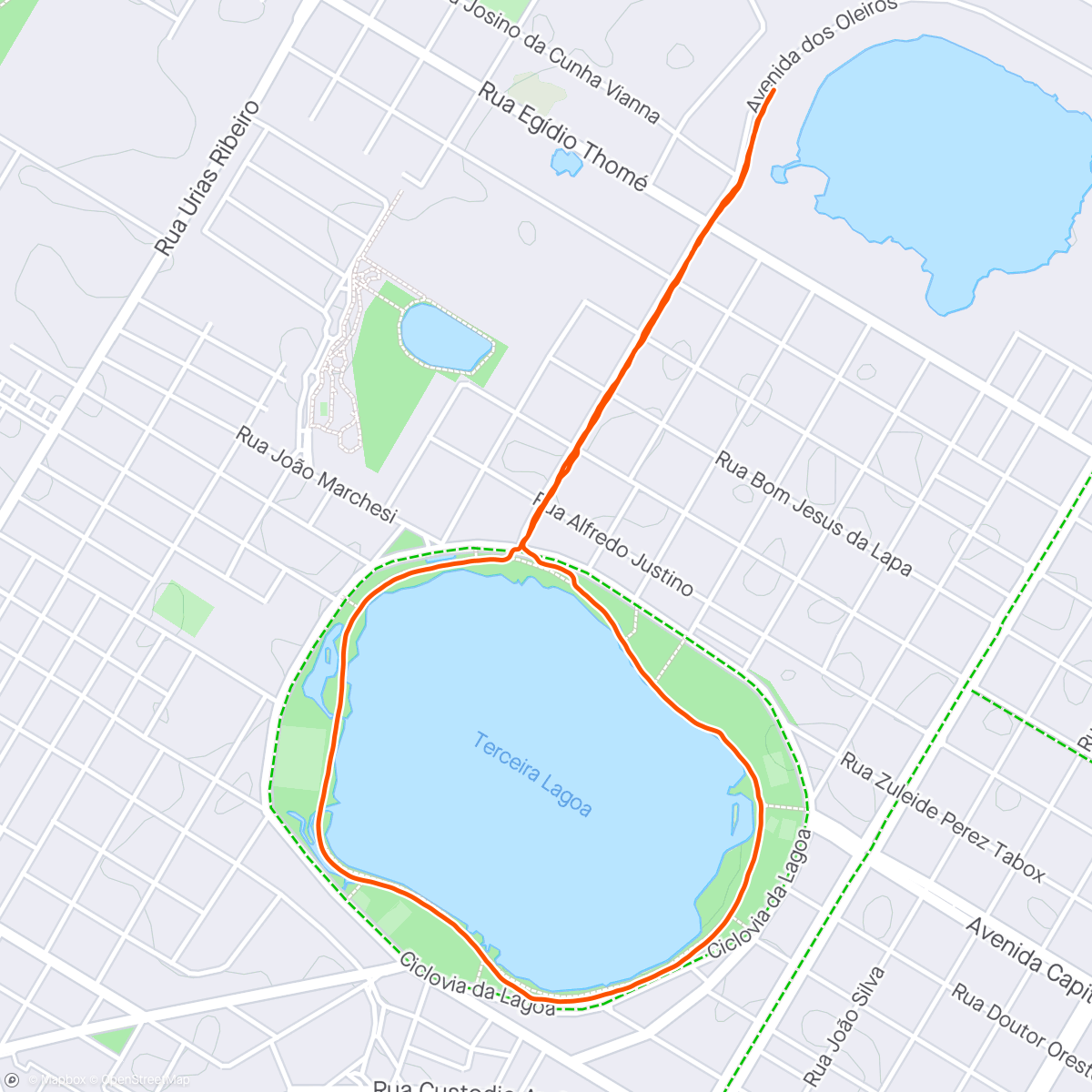 Mapa da atividade, Meio a meio  caminhada e corrida