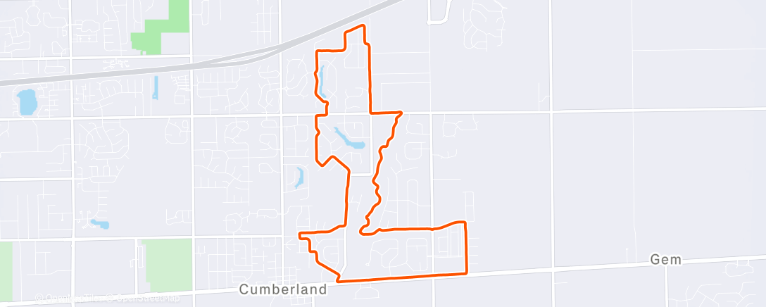 Map of the activity, Afternoon Run