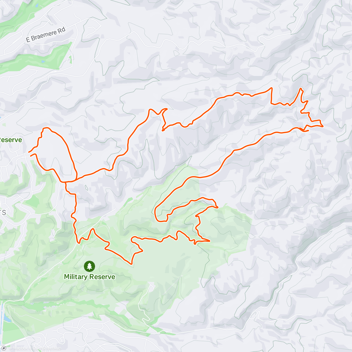 Map of the activity, Lunch Mountain Bike Ride