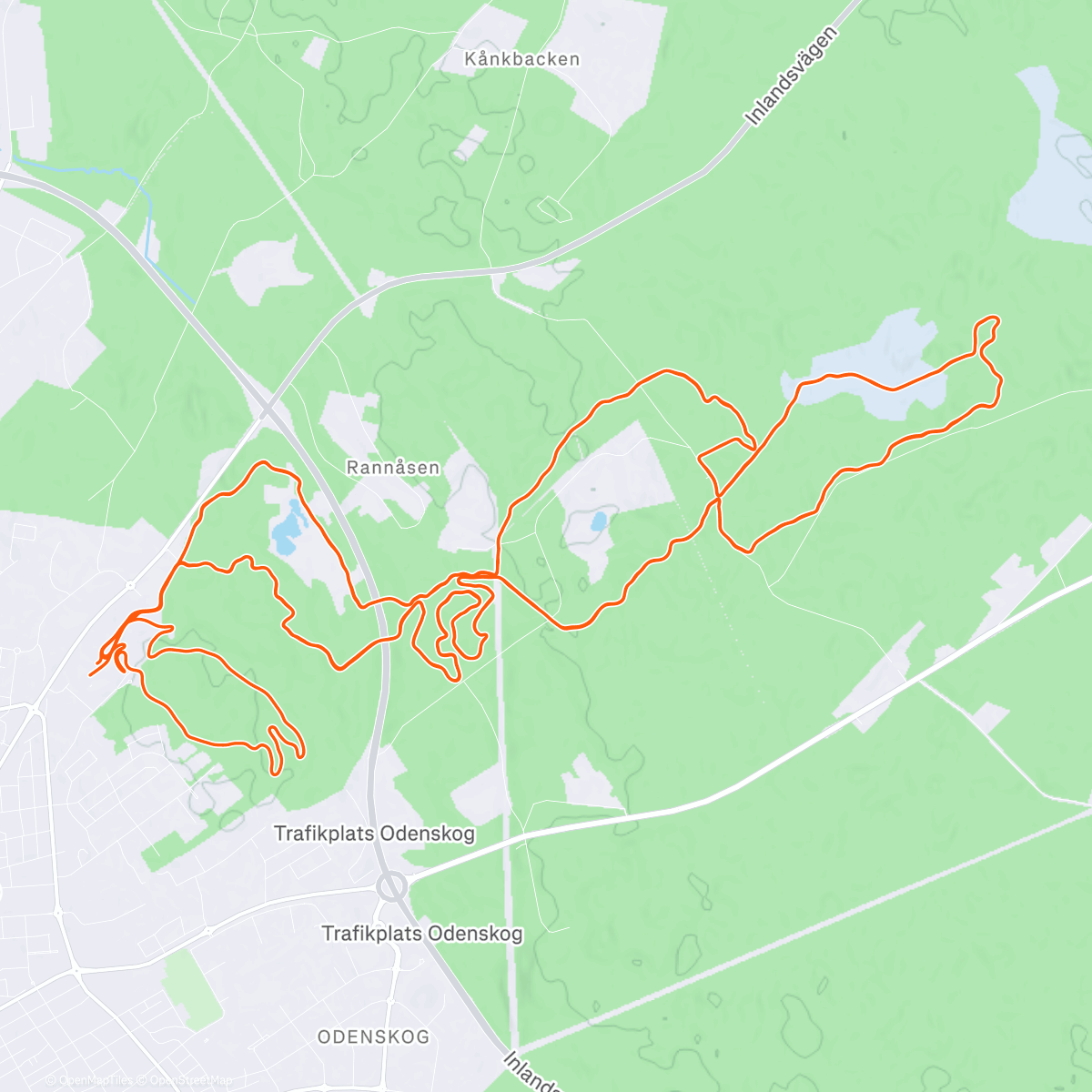 Map of the activity, 1a OPG loppet