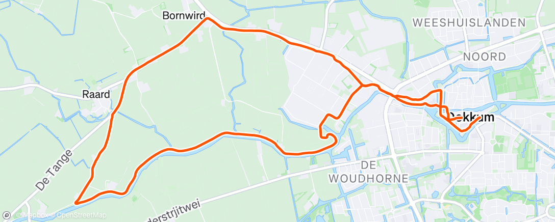 Map of the activity, Namiddagloop