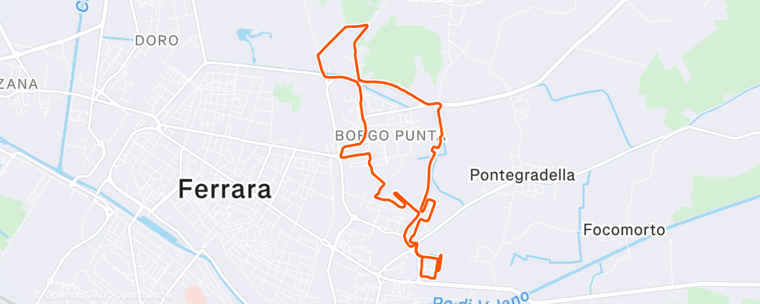 Map of the activity, Afternoon Run